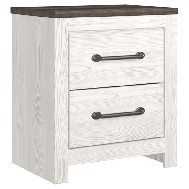 Sand & Stable Smith 2 Drawer Nightstand in White/Gray Wayfair